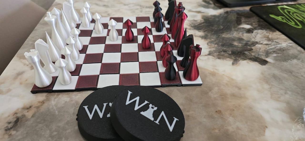 CUSTOMIZABLE - Portable Cylinder Chess Set - WIN CHESS